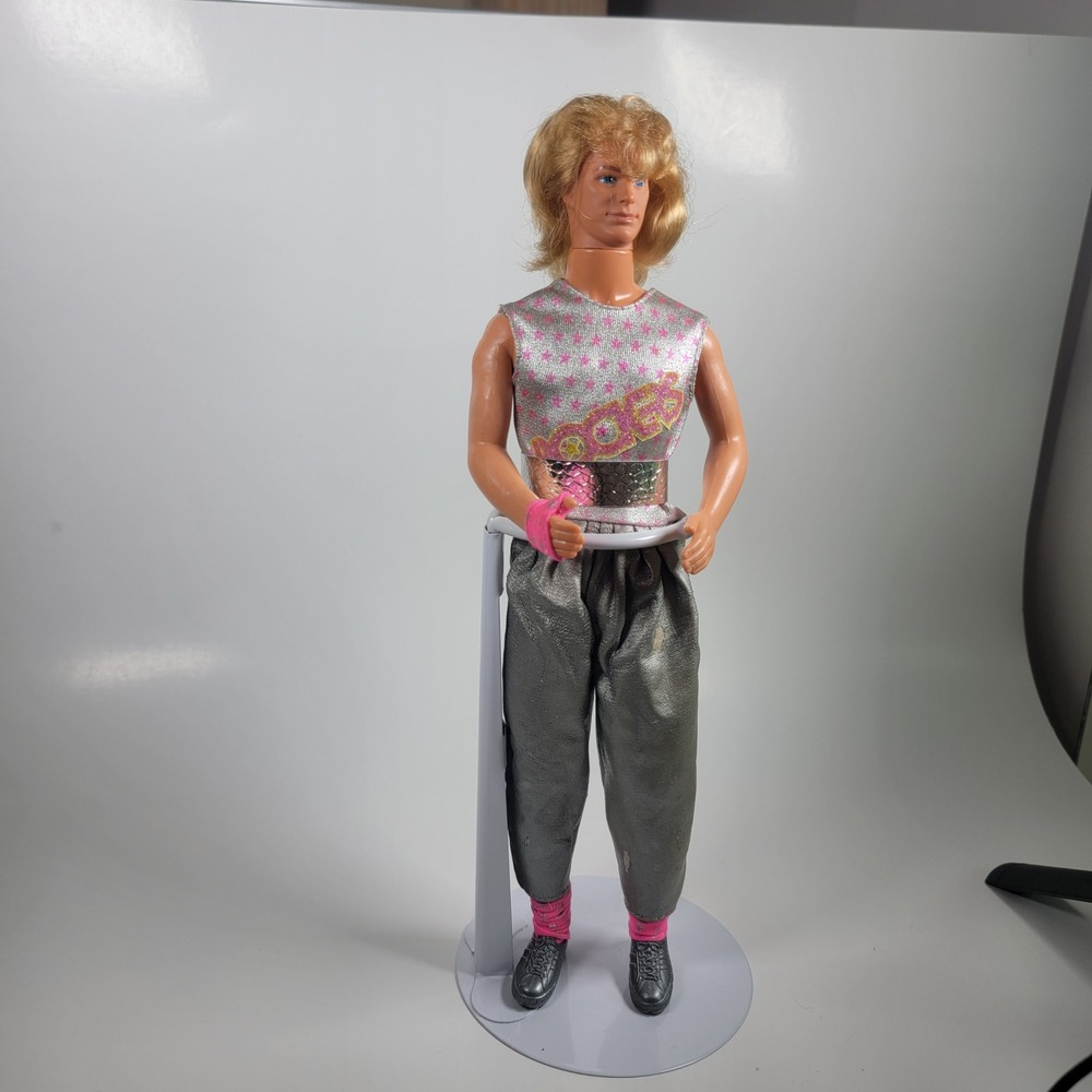 Vintage 1984 Great Shape Ken Doll Silver Outfit Hula Hoop Exercise Mattel